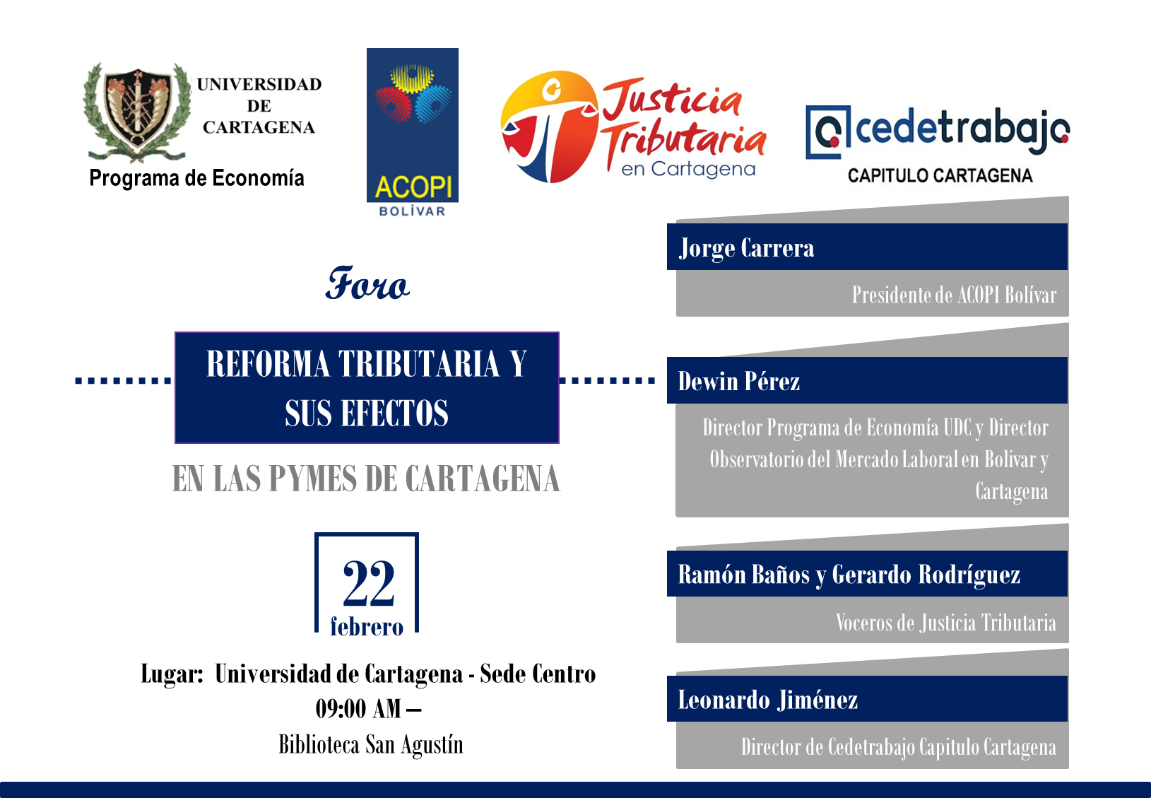 Foro: Reforma tributaria y sus efectos en las PyMEs de Cartagena