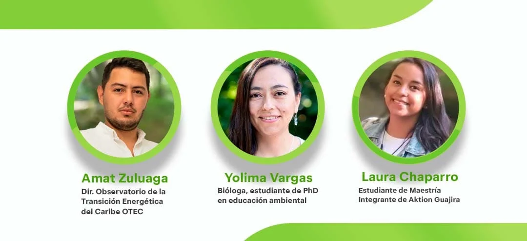 Expertos participantes en el conversatorio 'La Biodiversidad en la Transición Energética' organizado por Cedetrabajo, Aktion Guajira y Magma en el marco de la COP16.