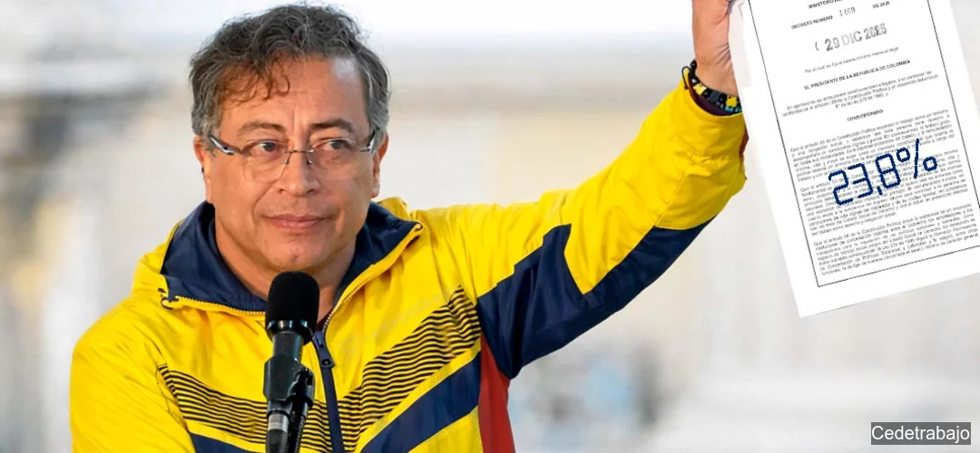 Gustavo Petro levanta decreto del aumento salario mínimo 2026 durante acto público